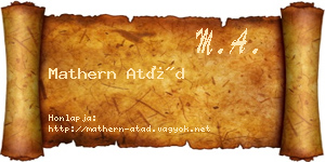 Mathern Atád névjegykártya